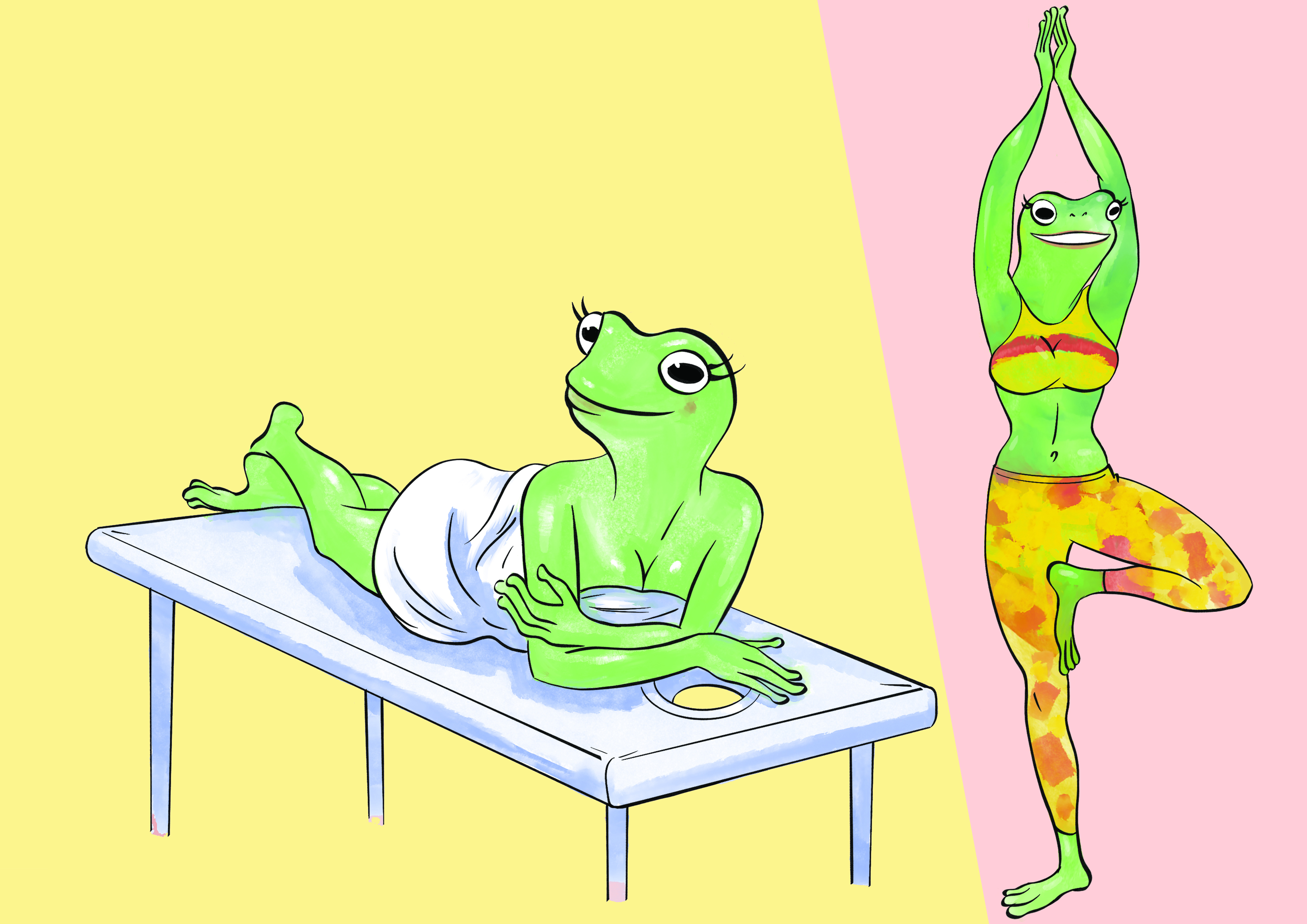 Illustration Grenouille bien-être